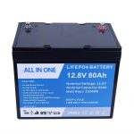 Lifepo4 লিথিয়াম আয়ন ব্যাটারি 12v 80Ah